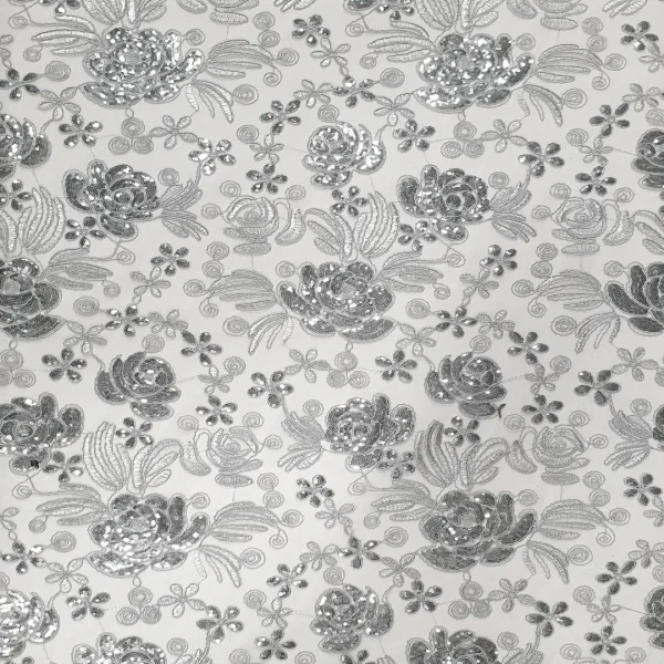 MESH SEQ CORD PAISLEY GREY