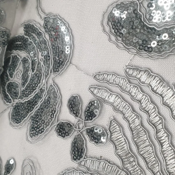 MESH SEQ CORD PAISLEY GREY