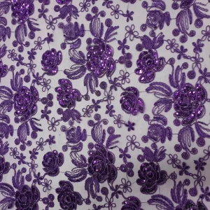 MESH SEQ CORD PAISLEY PURPLE
