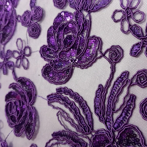 MESH SEQ CORD PAISLEY PURPLE