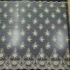 MESH LACE WITH RIBBON SQUARE EMBROIDERY BEIGE