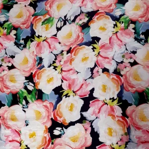 PRINTED MAKADO GLASS ROSE RED