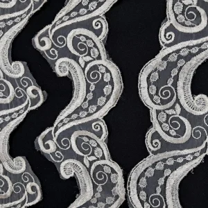 ORGANZA BORDER TRIM CREAM(B-8178)