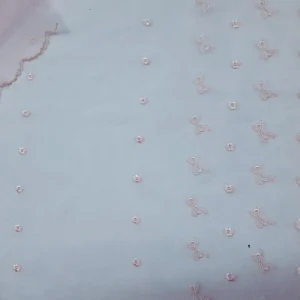 ORGANZA BORDER CORDED PINK