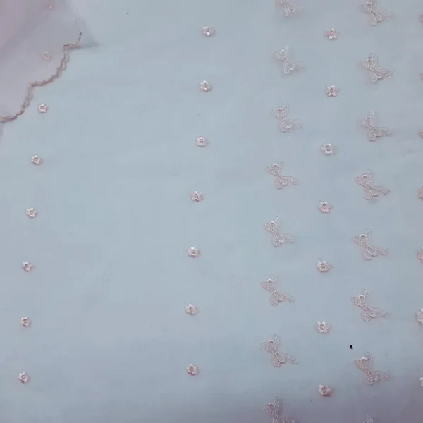 ORGANZA BORDER CORDED PINK