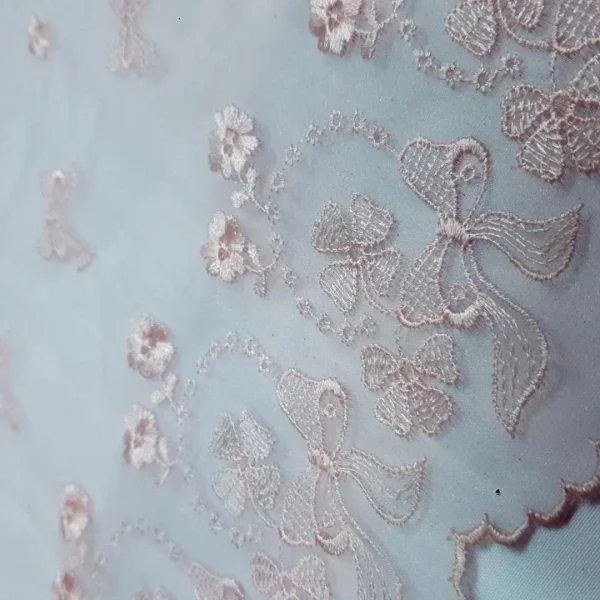 ORGANZA BORDER CORDED PINK