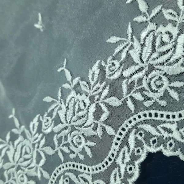 ORGANZA BORDER CORDED(11) WHITE