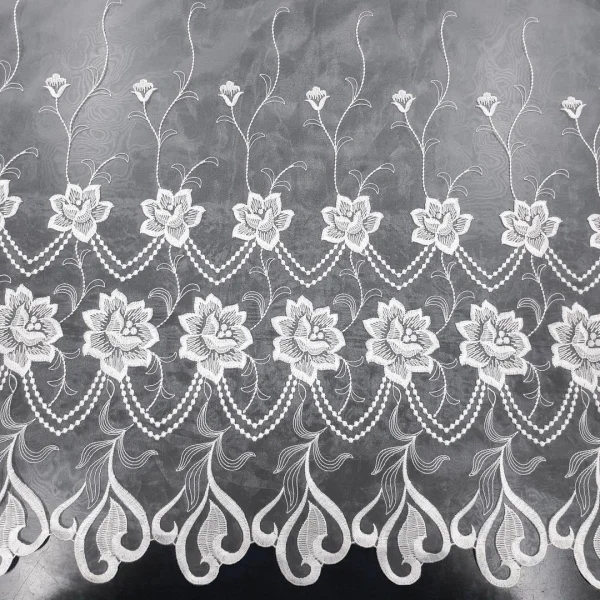 ORGANZA BORDER CORDED WHITE 3