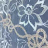 ORGANZA BORDER CORDED WHITE GOLD LUREX