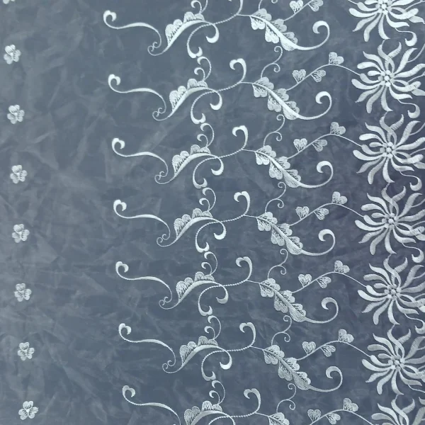 ORGANZA BORDER CORDED IVORY