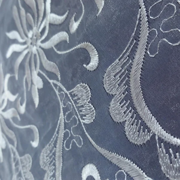 ORGANZA BORDER CORDED IVORY