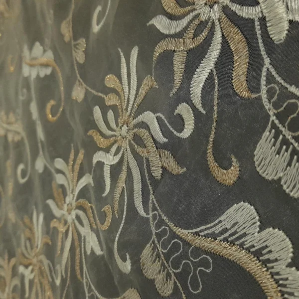 ORGANZA BORDER CORDED CREAM GOLD