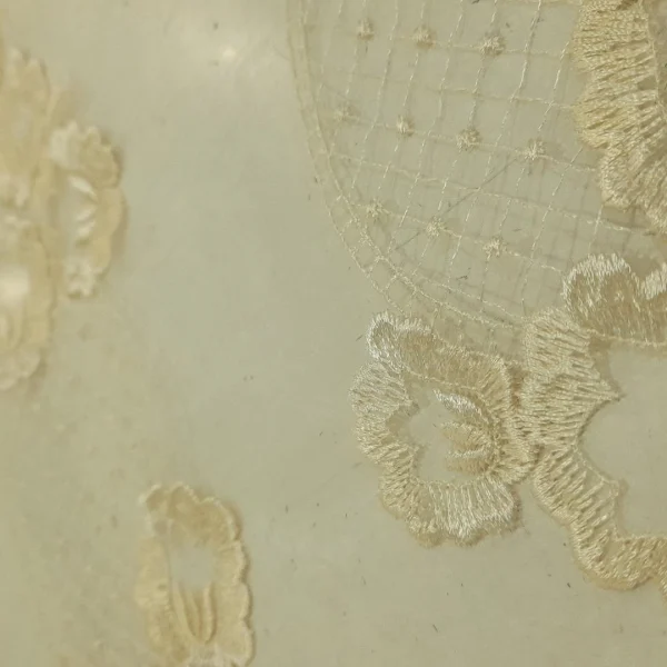 ORGANZA BORDER  EMBROIDERY CHAMPAGNE GOLD
