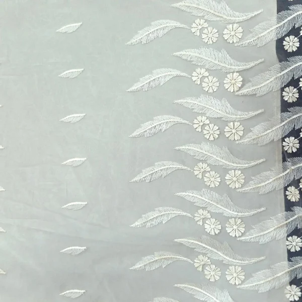 ORGANZA BORDER  EMBROIDERY CREAM