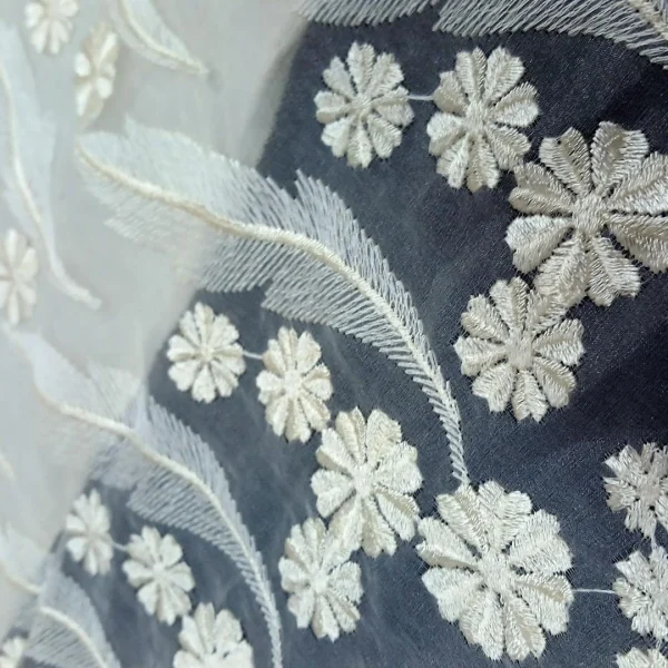 ORGANZA BORDER  EMBROIDERY CREAM