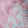 ORGANZA BORDER  EMBROIDERY PINK