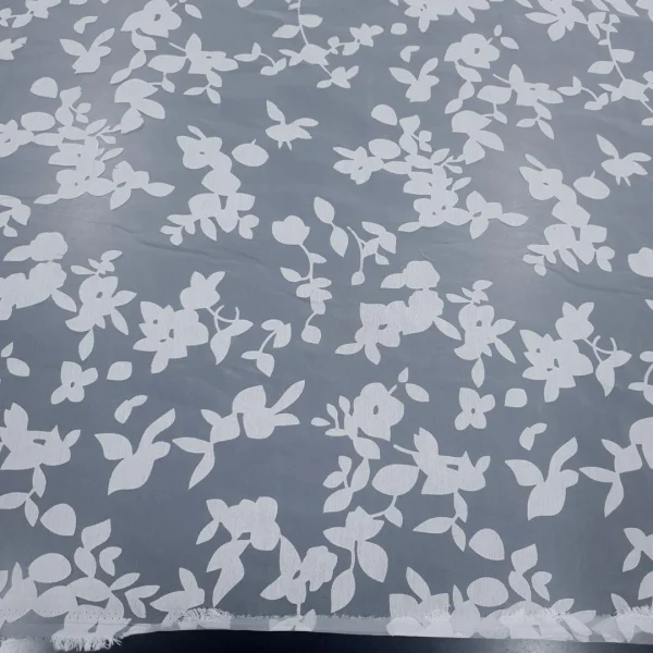 ORGANDY BURNOUT FLORAL WHITE