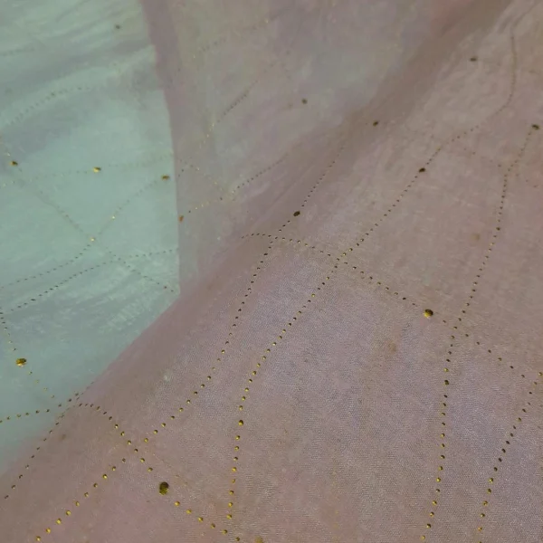 DEW DROP EMBL.  ORGANZA TILE PINK