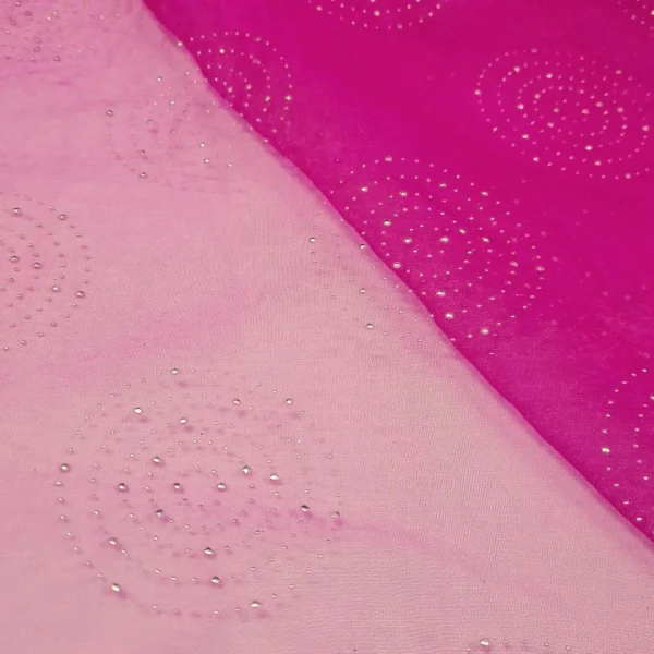 ORGANZA WITH EMELLISHED CAVIER CERISE