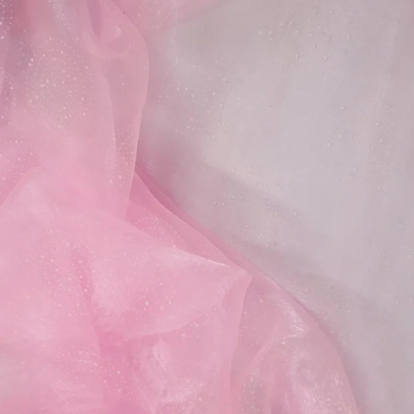 ORGANZA WITH EMELLISHED CIRCLE PINK