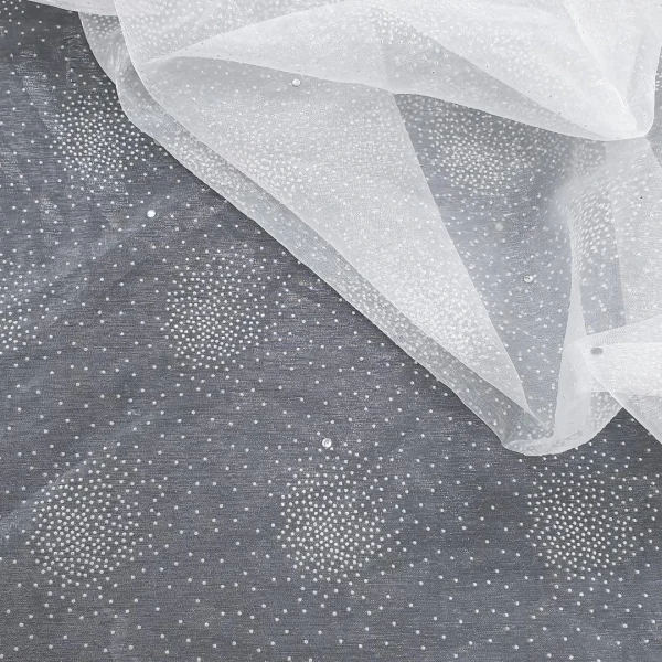 DEW DROP EMBELLISHED ORGANZA FISH-EGG WHITE