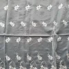 ORGANZA  EMBROIDERED  BIG FLORAL DESIGN CREAM