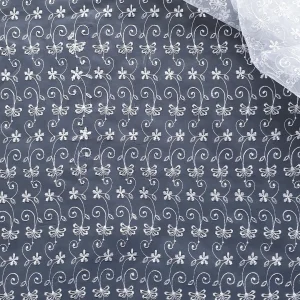 ORGANZA SMALL FLORAL EMBROIDERY WHITE