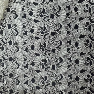 ORGANZA HEAVY CORDED EMBROIDERY CREAM