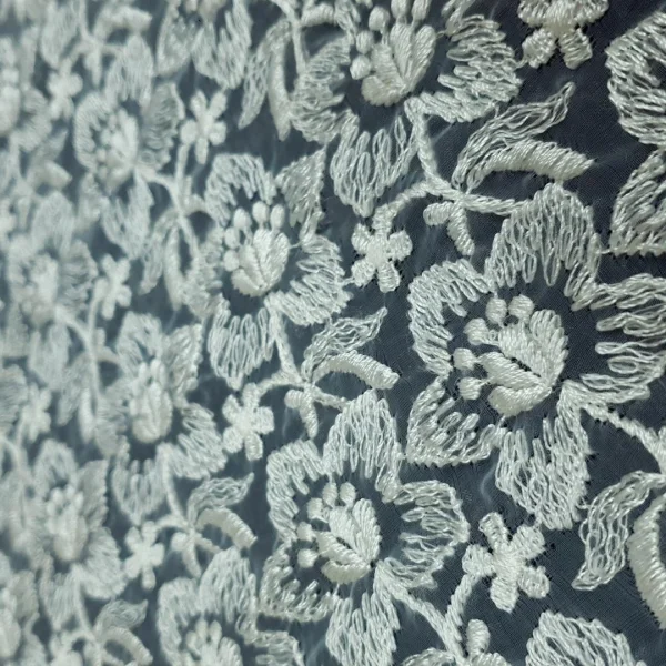 ORGANZA HEAVY CORDED EMBROIDERY CREAM