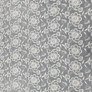 ORGANZA HEAVY EMBROIDERY DAISY CREAM