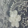 ORGANZA HEAVY  EMBROIDERY CREAM WITH RIBBON DETAIL WHITE
