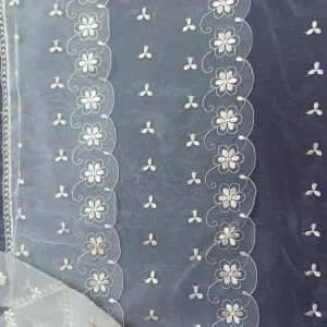 ORGANZA 3 LAYER BORDER CREAM