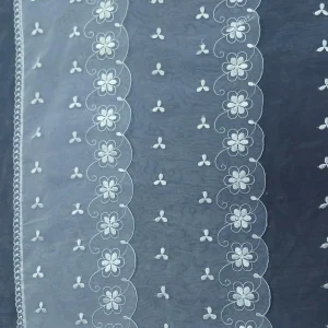 ORGANZA 3 LAYER BORDER WHITE