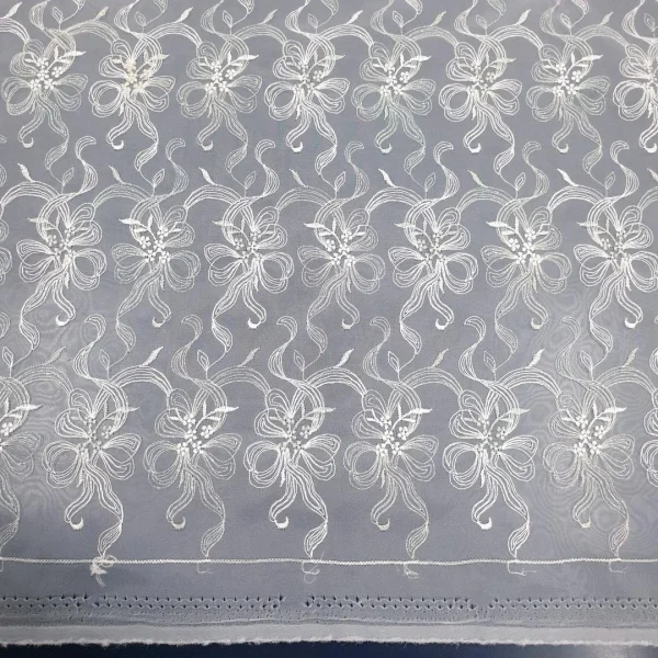ORGANZA MOTHER OF PEARL CORDED IVORY(1)