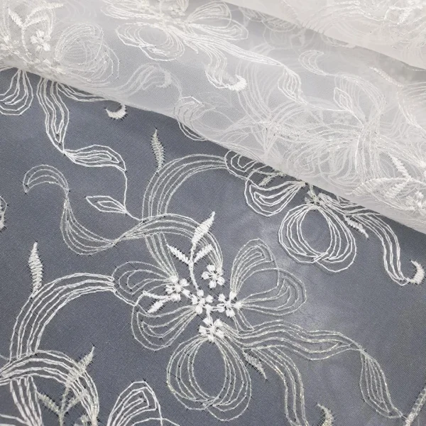 ORGANZA MOTHER OF PEARL CORDED IVORY(1)