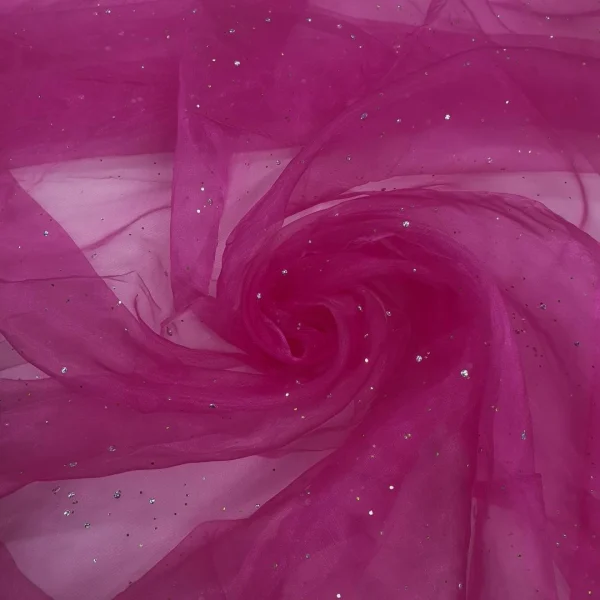 SPANGLE EMBELLISHED ORGANZA CERISE