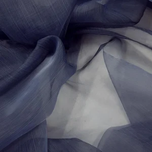 ORGANZA SELF-STRIPE GUNMETAL GRAY