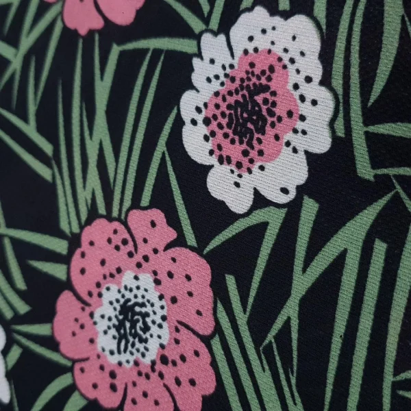 PRINTED CUBIC CHIFFON FLO BLACK