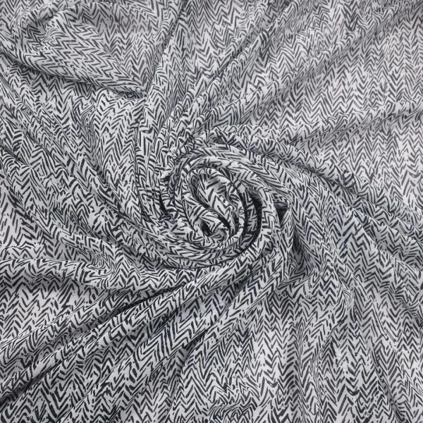 PRINTED CHIFFON ZIGZAG WHITE