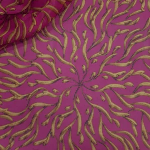 DIGITAL PRINTED CHIFFON  GIRAFFE CERISE