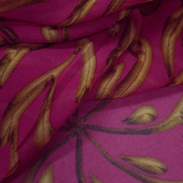 DIGITAL PRINTED CHIFFON  GIRAFFE CERISE