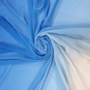 PRINTED CHIFFON OMBRE DES. BLUE
