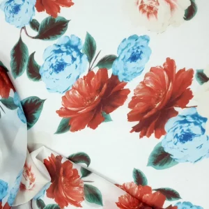PRINTED CHIFFON (N739)-ROSES WHITE