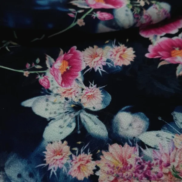PRINTED CHIFFON SMALL FLORAL BLACK