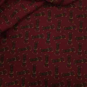 PRINTED GEORGETTE GUCCI BELT MAROON