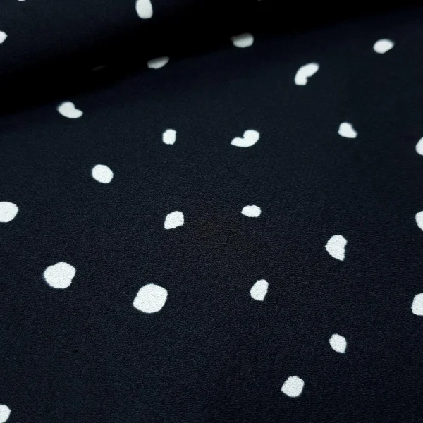 PRINTED MILK GEORGETTE STONE NAVY