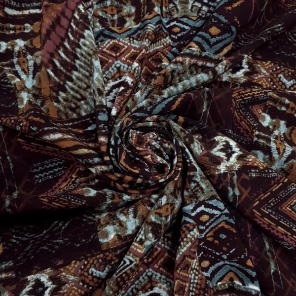 PRINTED MORROCAIN CREPE TRADITIONAL BROWN