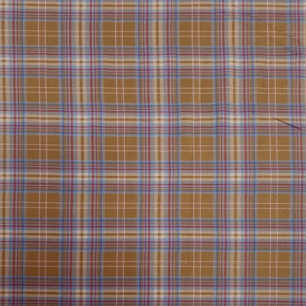 POLY RAYON SUITING CHECK GOLD