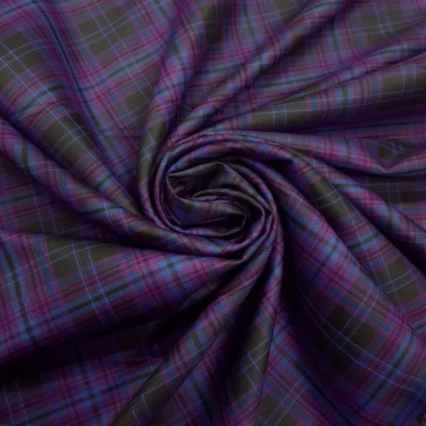 POLY RAYON SUITING CHECK PURPLE