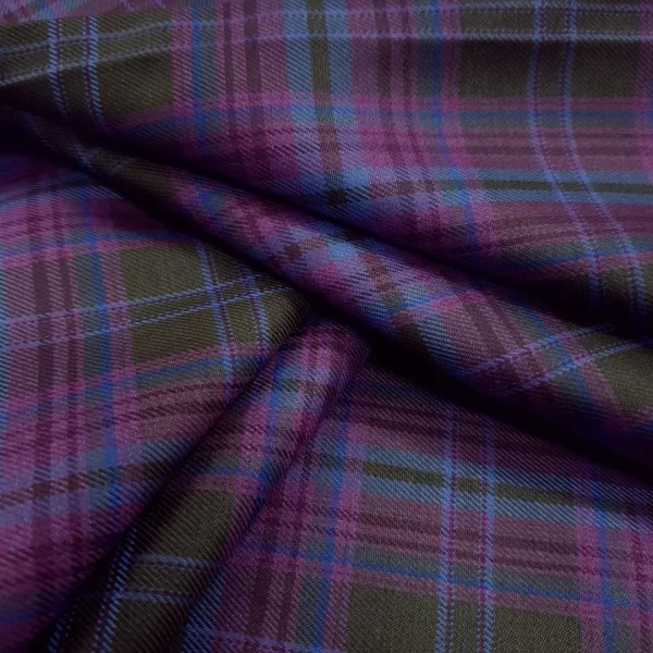 POLY RAYON SUITING CHECK PURPLE
